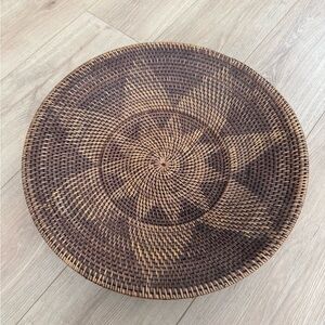 Vintage Round Woven Bowl Bohemian Tray Natural Boho Decor
